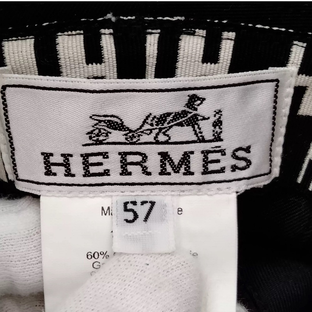 Hermes Cloth Black Hat SZ 57CM - Picture 5 of 8